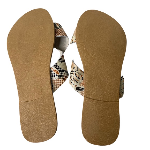 Beach by Matisse Pebbled Natural Multi Snake Leather Sandals Size 8 NWOT - Picture 4 of 6